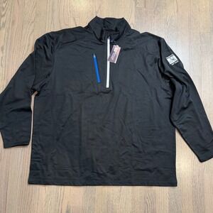 Bermuda Sands Mens 2XL Black Quarter Zip Pullover Golf Classic Embroidered Shirt